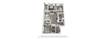 bedroom floor plan | village on the lakes apartments