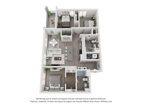 bedroom floor plan | village on the lakes apartments