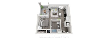 S1 3D floorplan - studio 1 bed 546 sqft