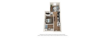 The Postmark Apartments A1A Studio Floor Plan