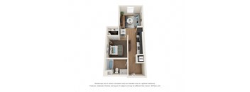 The Postmark Apartments A1B 3D Floor Plan
