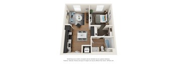 The Postmark Apartments A2B 3D Floor Plan