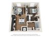 The Postmark Apartments A2B 3D Floor Plan The Postmark Apartments A2B 3D Floor Plan