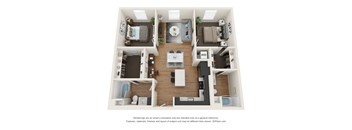 The Postmark Apartments B8B 3D Floor Plan