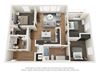 The Postmark Apartments C1A 3D Floor Plan The Postmark Apartments C1A 3D Floor Plan