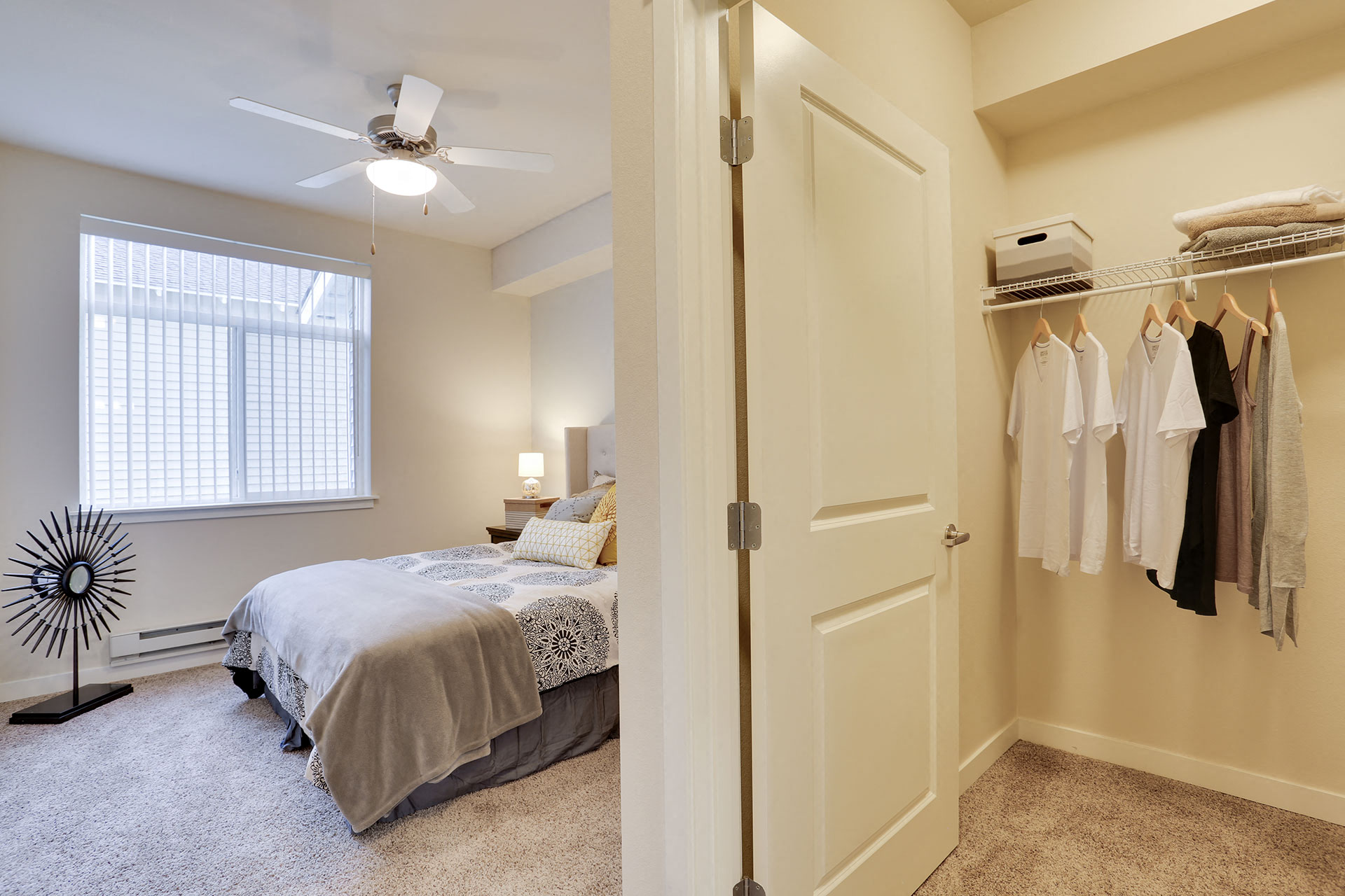 River House Apartments Bedroom and Walk-In Closet