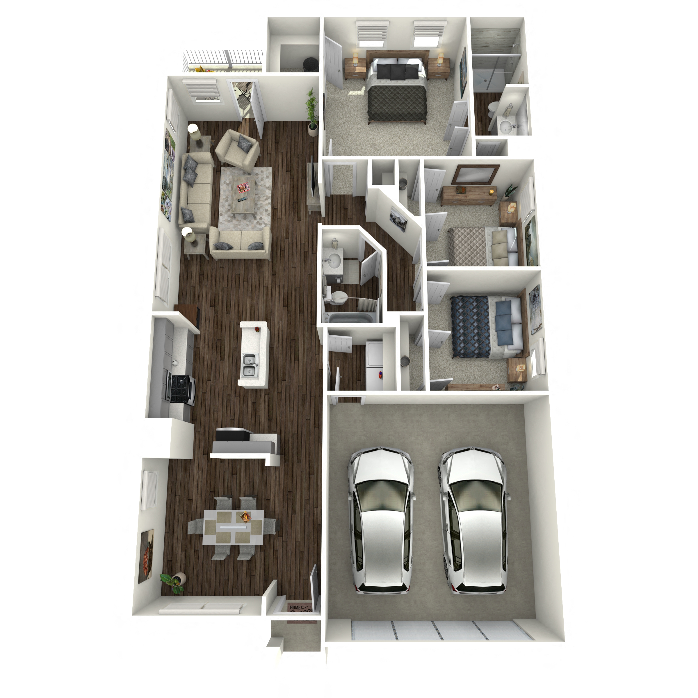 Rivers Edge Rental Homes Furnished C1 3D Floor Plan
