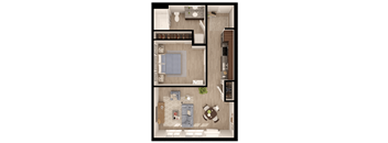 Anthem PDX Urban 1 Bedroom Floor Plan