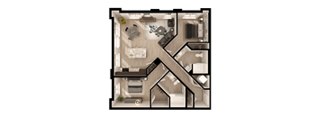 Anthem PDX 2 Bedroom Floor Plan