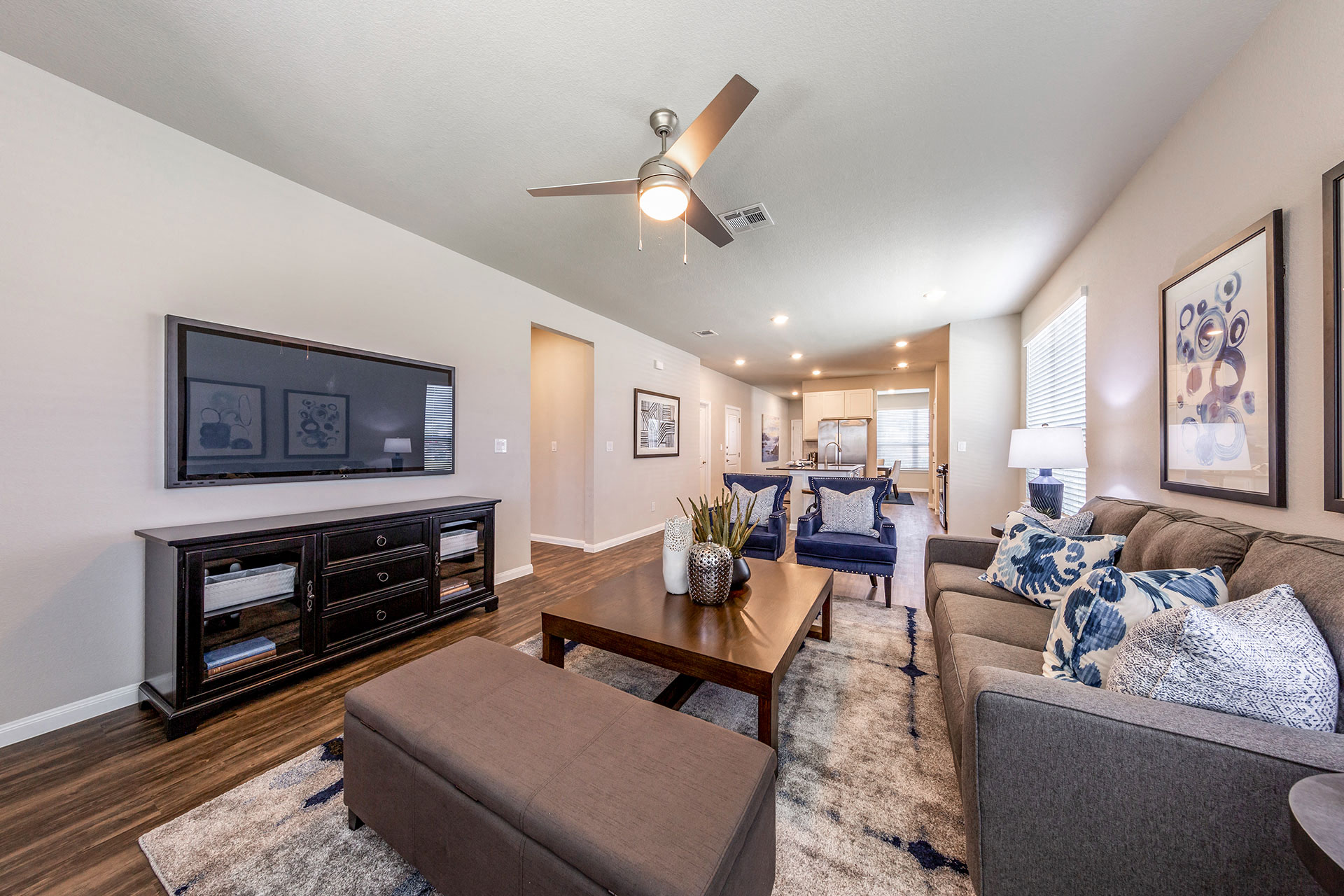 Rivers Edge Apartments Furnished Apartment Interior with Open Floor Plans