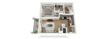 Sante Apartments  3D Floor Plan A1