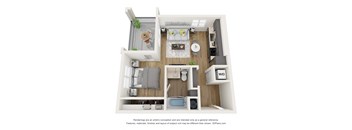 Sante Apartments  3D Floor Plan S1