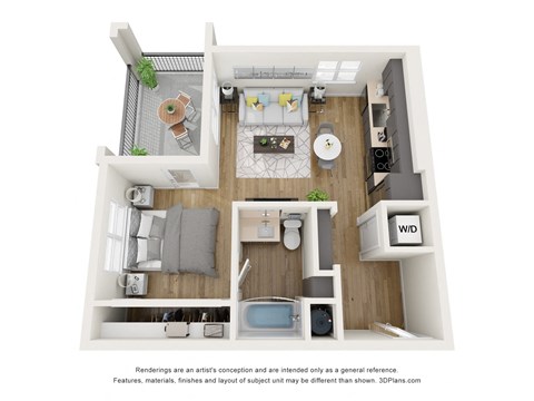 Sante Apartments  3D Floor Plan S1