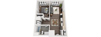 Storyline Apartments 1 Bedroom H Floor Plan