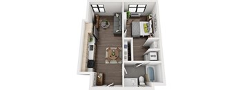 Storyline Apartments 1 Bedroom F Floor Plan