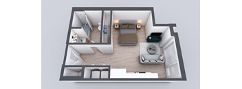 Kado NW Studio One Bathroom S4 Floor Plan