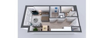 Kado NW Studio One Bathroom S2 Floor Plan
