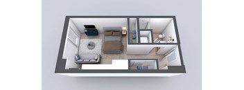 Kado NW Studio One Bathroom S1A Floor Plan