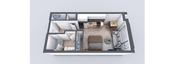 Kado NW Studio One Bathroom S1 Floor Plan
