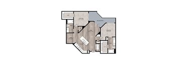 The Edison at Frisco C1 Two Bedroom Two Bathroom Floor Plan