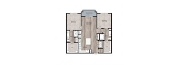 The Edison at Frisco C2 Two Bedroom Two Bathroom Floor Plan
