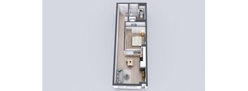 Kado NW One Bedroom One Bathroom U1 Floor Plan