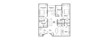a floor plan of a home with bedrooms and a large living room
