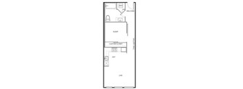A floor plan of a room with a WELCOME sign and a CUSTOM CLOSET.