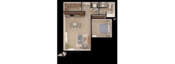 Anthem PDX Apartments B3a Floor Plan