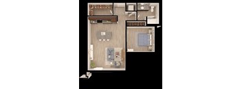 Anthem PDX Apartments B3b Floor Plan