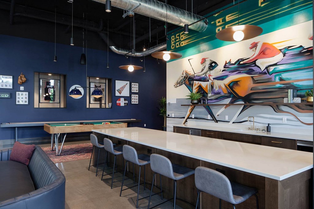 Anthem PDX Apartments Clubhouse and Pool Table