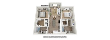 a 3 bedroom floor plan with a bathroom and a living room