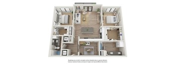 a 1 bedroom floor plan with a bathroom and a living room