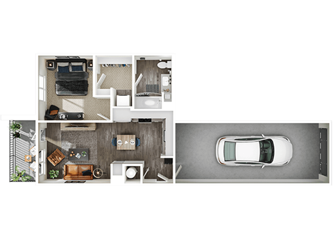 Halogen Apartments A1G 3D Floor Plan
