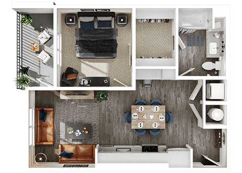 Halogen Apartments A2 3D Floor Plan