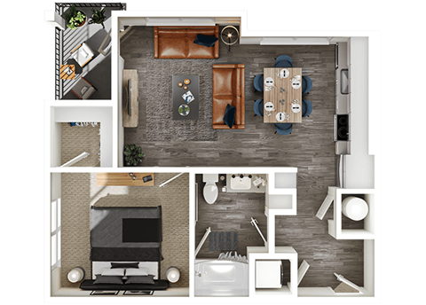 Halogen Apartments A3 3D Floor Plan