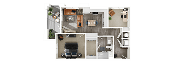 Halogen Apartments A4 3D Floor Plan