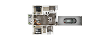 Halogen Apartments B1G 3D Floor Plan