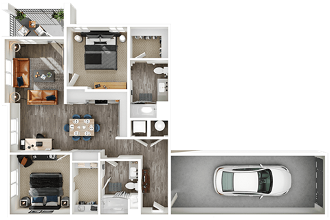 Halogen Apartments B2G 3D Floor Plan