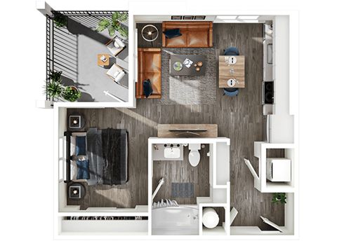 Halogen Apartments S1 3D Floor Plan