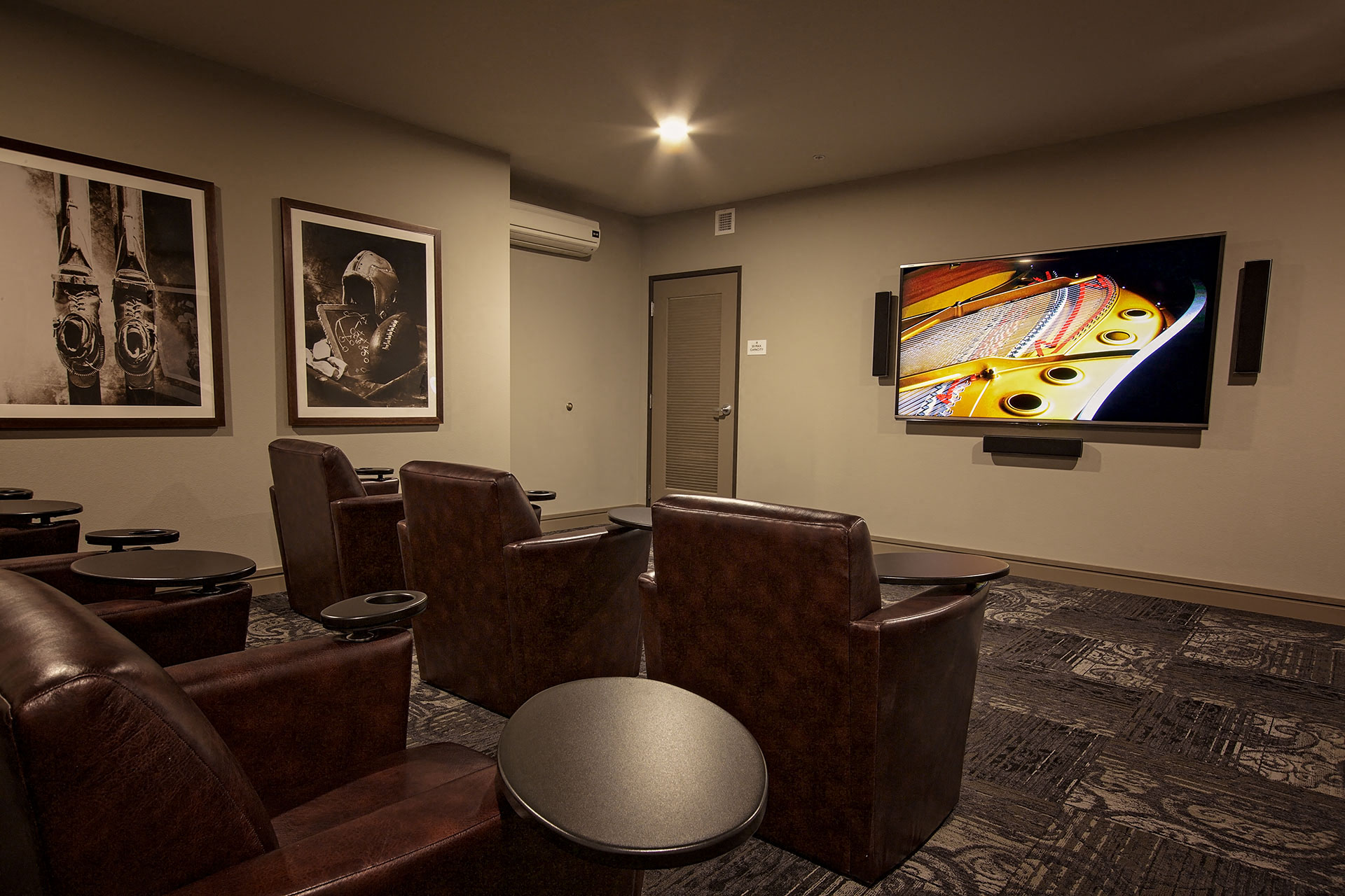 Portera at the Grove_Wilsonville  Theater room with surround sound