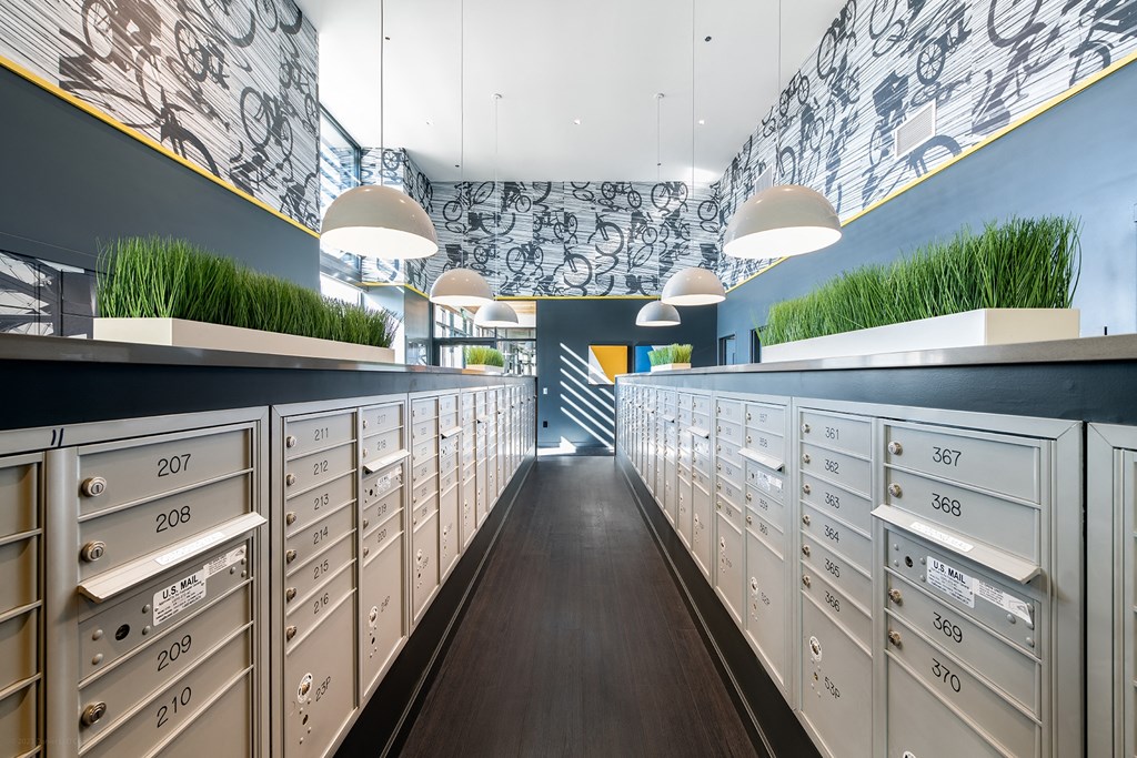 Mail Room with Package Lockers