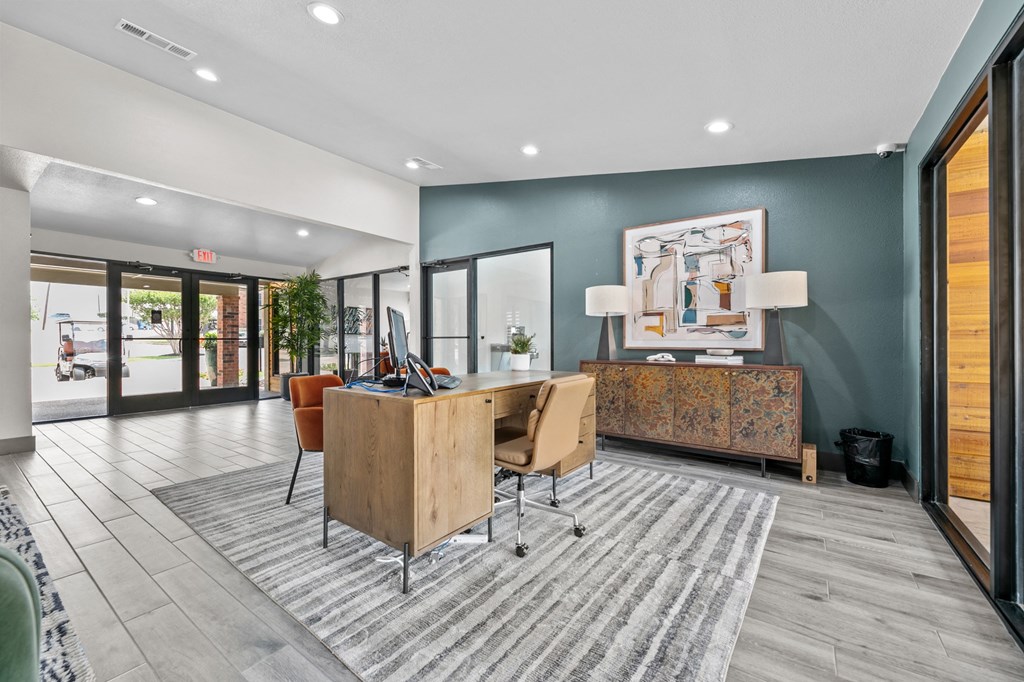 the inviting lobby at The Hills at Ironhorse, North Richland Hills, Texas