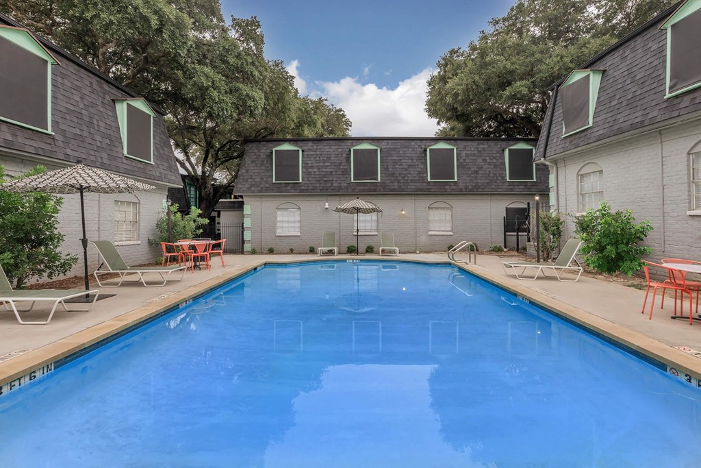 the swimming pool at our apartments