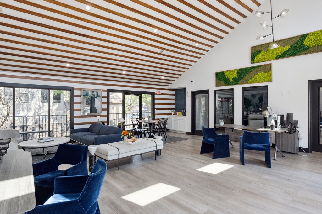 Living room with black couch at Maxwell Townhomes, San Antonio