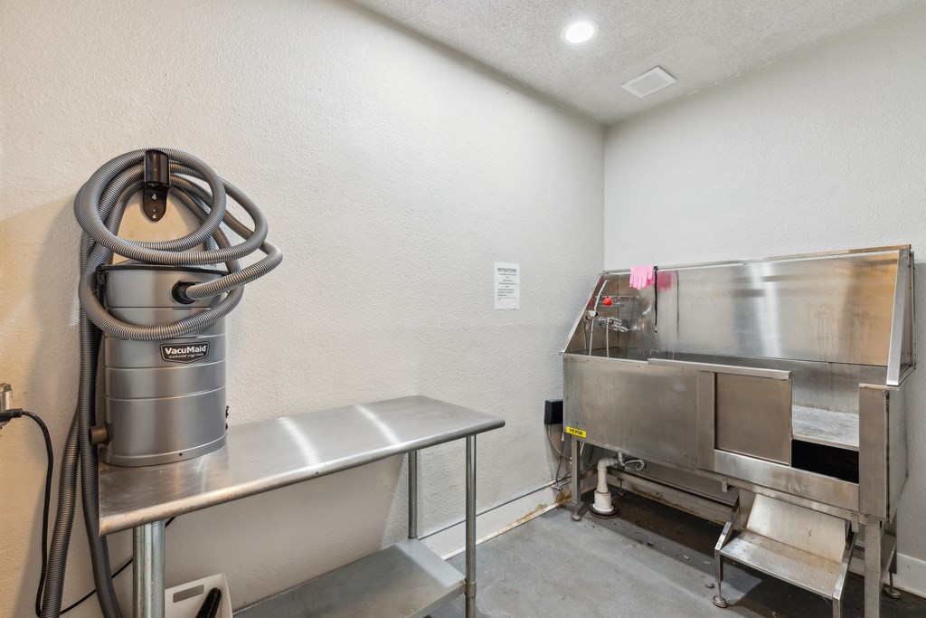 Our pet washing station is clean and ready to use