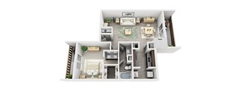 A3 FLAT | 812 SQ FT | 1 BED / 1 BATH at Maxwell Townhomes, Texas