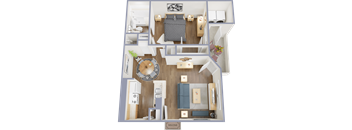 1 Bed 1 Bath Floorplan at Crosspoint Oaks at Boerne, Boerne, TX