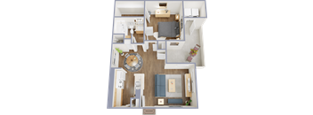1 Bed 1 Bath B Floorplan at Crosspoint Oaks at Boerne, Boerne, 78006
