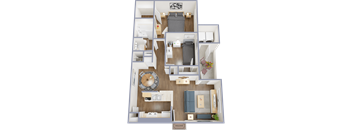 2 Bed 1 Bath Floorplan at Crosspoint Oaks at Boerne, Boerne Texas